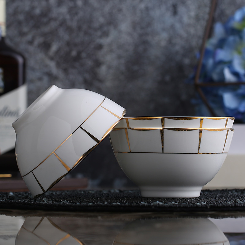 Household bowls plates tableware suit 56 first European contracted combination of ipads porcelain bowl chopsticks tableware box can be a microwave oven