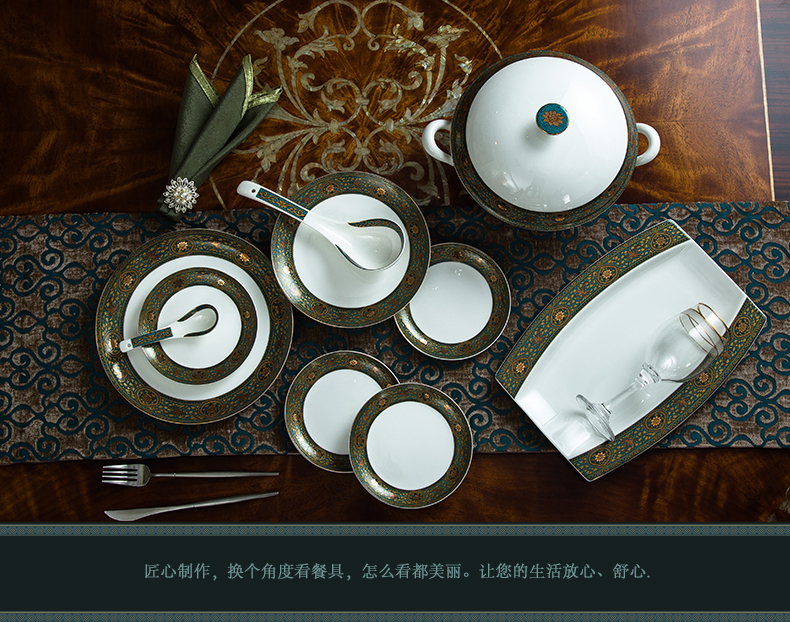 The Source of tangshan porcelain show ipads China tableware suit accessories swan basket spoons chopsticks cage placed a spoon