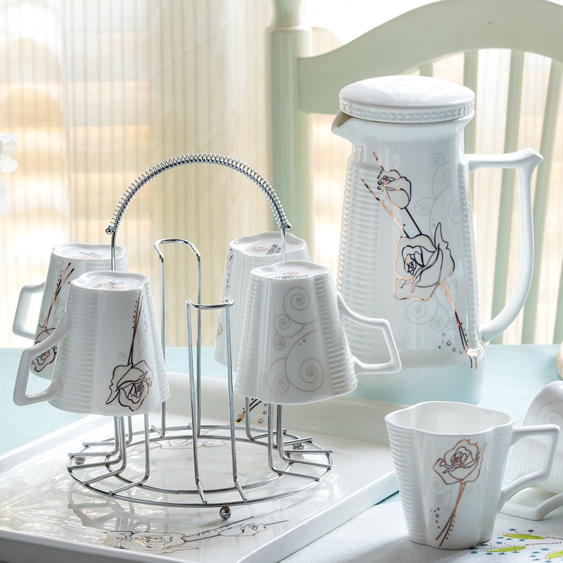 Creative European ceramic water with ipads porcelain cup sitting room suit Chinese pot cup with a cup of cold water high temperature resistant