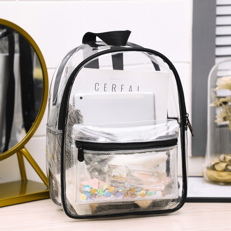 Backpack New Fashion Trendy School Bag Junior High School Student School Bag Female ins Style Fashion Backpack Transparent Jelly Bag