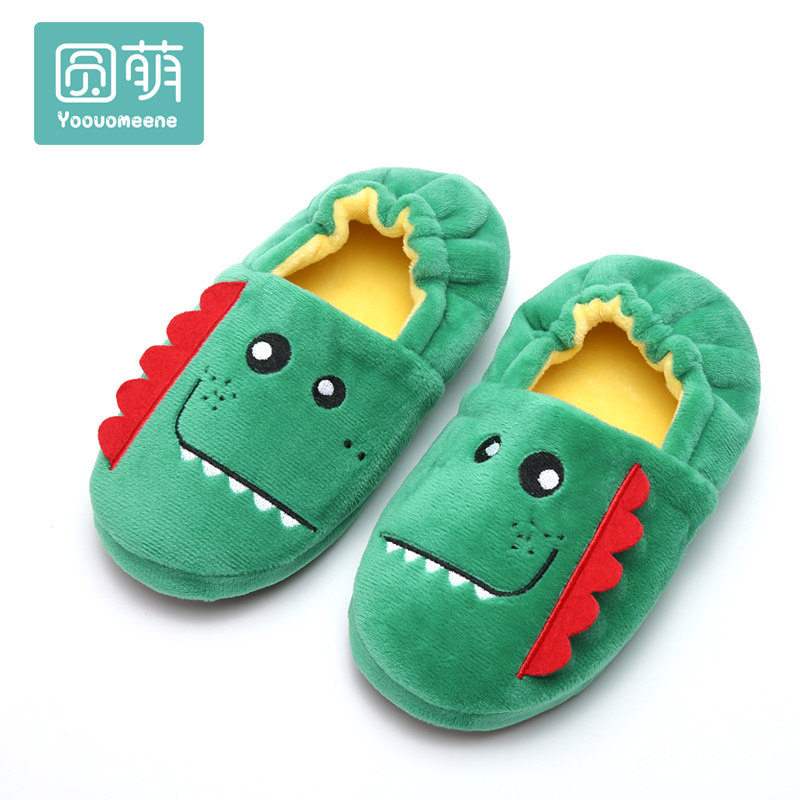 Child Slippers Autumn Winter Indoor Boy Girl Non-slip Cotton Slippers Winter Parenting Baby Hair Slippers Soft Bottom Cotton Shoes-Taobao