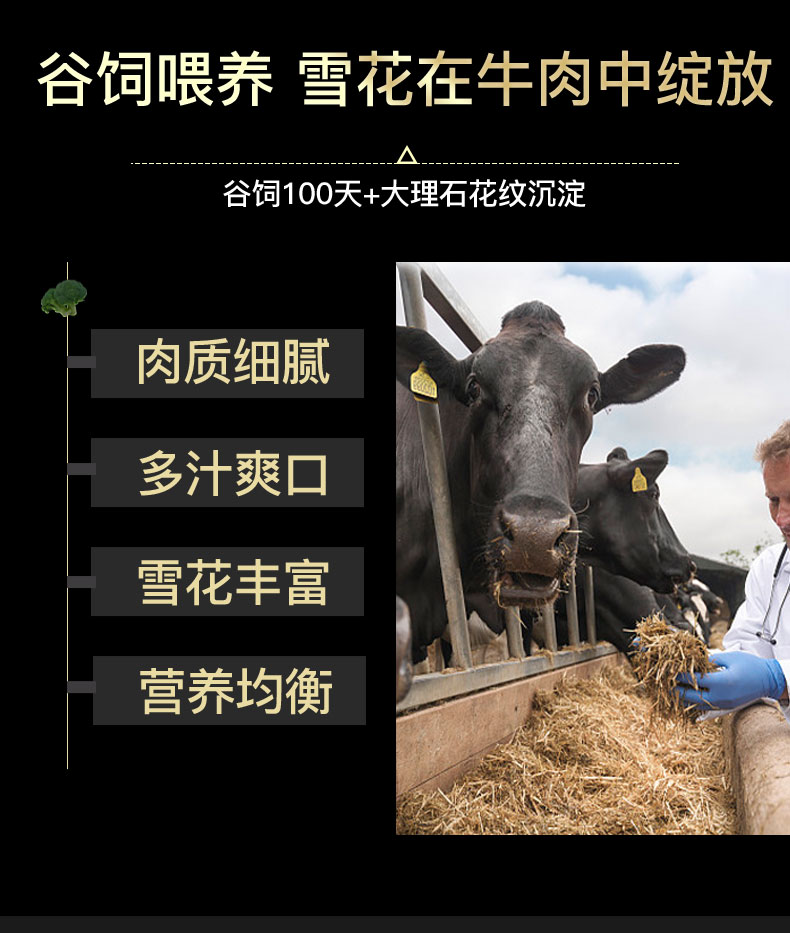 澳洲进口 谷饲雪花牡蛎肉牛排  1200g 共8片 图6