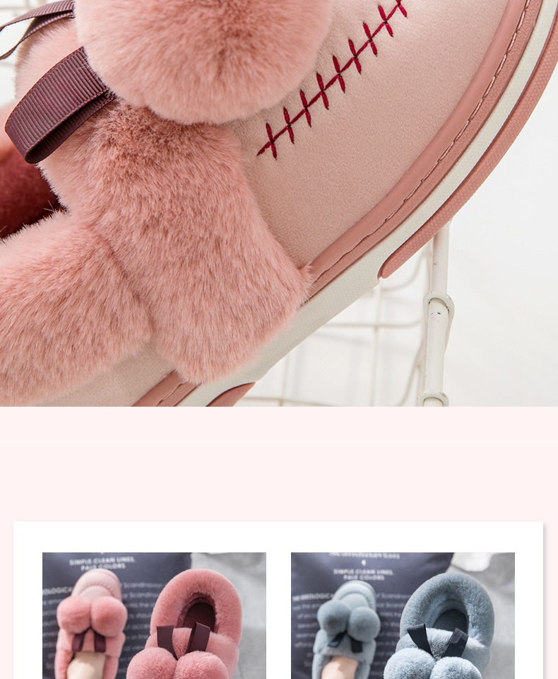 Dép cotton nữ mùa đông bao gồm tất cả nhà trong nhà vợ chồng trong nhà dễ thương dày đáy không trơn trượt giày cotton nam - Trang chủ dép đi ở nhà