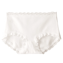 Die Anfen white womens underwear summer thin 100% cotton crotch safety pants boxer sexy lace edge