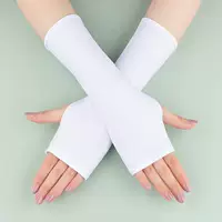 Длинные (24 см), открытые пальцы, белые, 1 пара