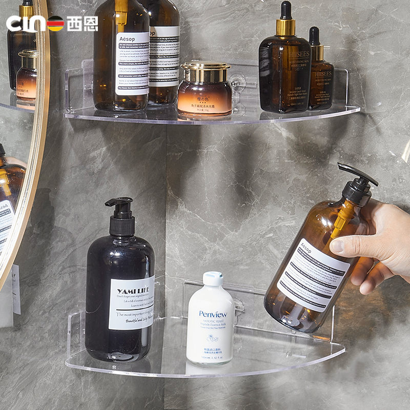 Acrylic punch-free dressing room triangle rack bathroom tripod wall-mounted bathroom shower corner storage