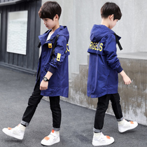 10 childrens clothing boys autumn coat 2021 New 11 children Spring and Autumn 12 long Korean windbreaker 15-year-old tide