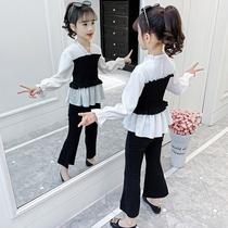 Girls autumn suit Foreign color 3-4 3 5 4 3 5 6 6 7 8 8 10-year-old girl spring and autumn childrens clothes