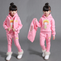 2021 new girls autumn and winter clothes 3 5 4 6 5 7 6 8 8 90 year old girl thick sweater three piece set