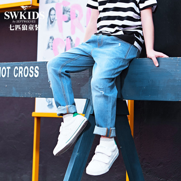 Swkids 七匹狼童装 男童牛仔裤 天猫优惠券折后￥99包邮（￥189-90）