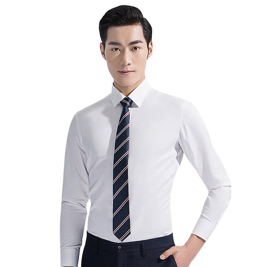 White shirt men's long-sleeved business formal fit-free ironing professional working men's suit shirt spring inch shirt
