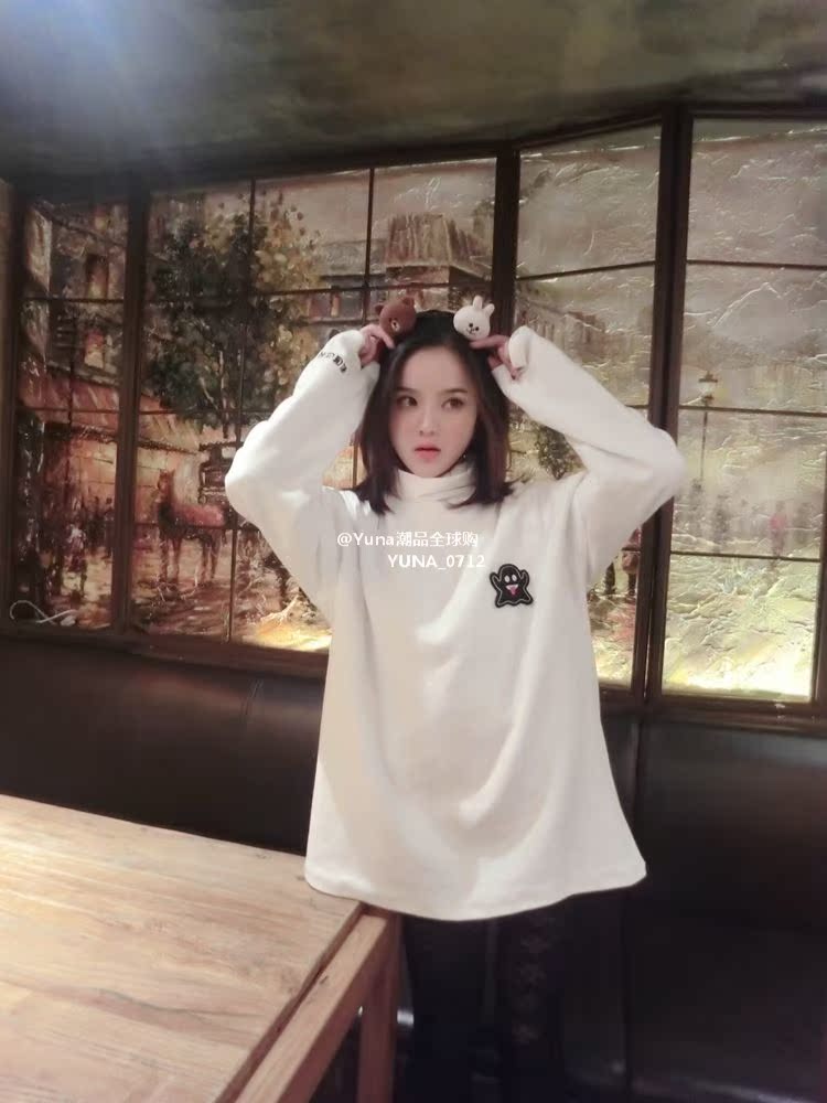 LUCKYSEVEN áo len cổ cao cashmere chạm đáy áo sơ mi nam quái vật nhỏ áo len Giáng sinh lưới đỏ shop đồ nam cao cấp