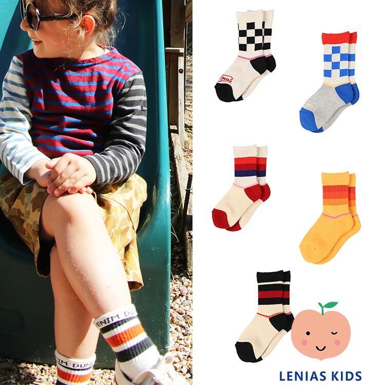 Lenias Ln Denim Dungaree26Ss New Spring and Summer Style Contrasting Color Striped Versatile Mid-Calf Socks Are in Stock Lenias Ln Denim Dungaree26Ss New Spring and Summer Style Contrasting Color Striped Versatile Mid-Calf Socks Are in Stock