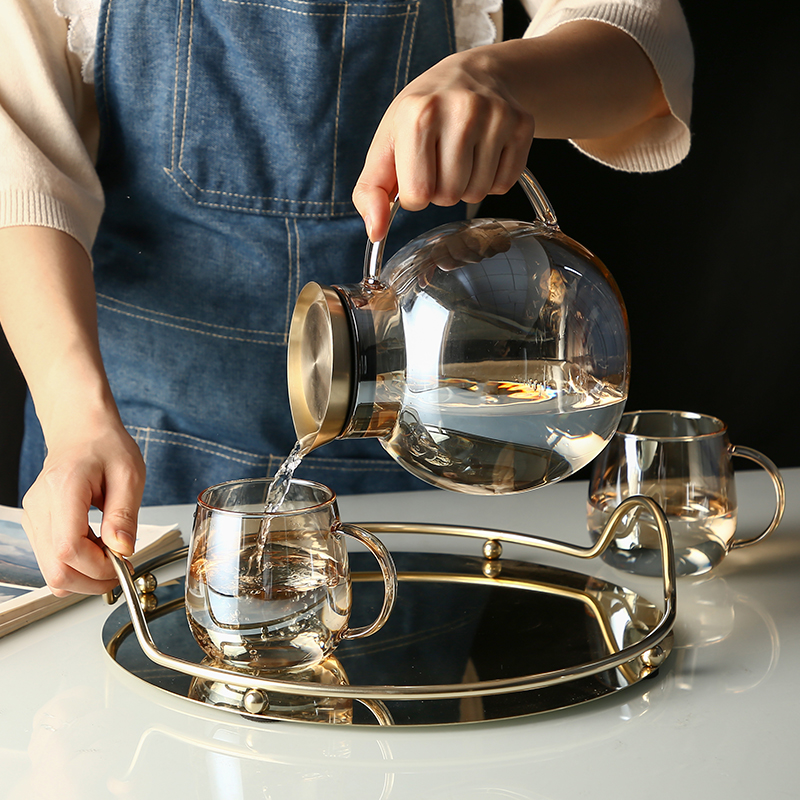 With glass tray With home sitting room key-2 luxury Nordic creative suit glass cup With a cup of water suit as light as the Philippines