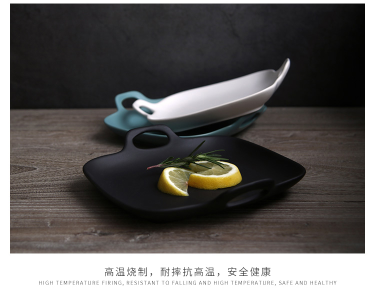 Creative European - style rectangle plate plate tableware fish fish dishes dishes to as Philippines move western household disc ceramic