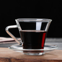 French espresso cup heat-resistant glass belt Coffee Cup home with saucer coffee cup small coffee cup small coffee cup set