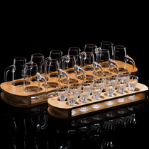 White glass wine divider household set crystal glass high foot glass cup thick bullet Cup 3 two jug