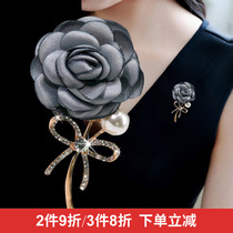 Korean version of fabric flower corsage brooch bow Lady temperament pin sweater jacket cardigan accessories female