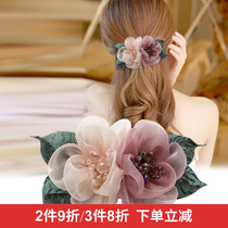 Japanese hairclip headgear headgear flower horsetail clip female top clip tassel hair card fresh and elegant Joker spring clip Spring