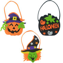 Halloween decorative props pumpkin suit accessories childrens hand non-woven pumpkin bag gift candy bag witch bag