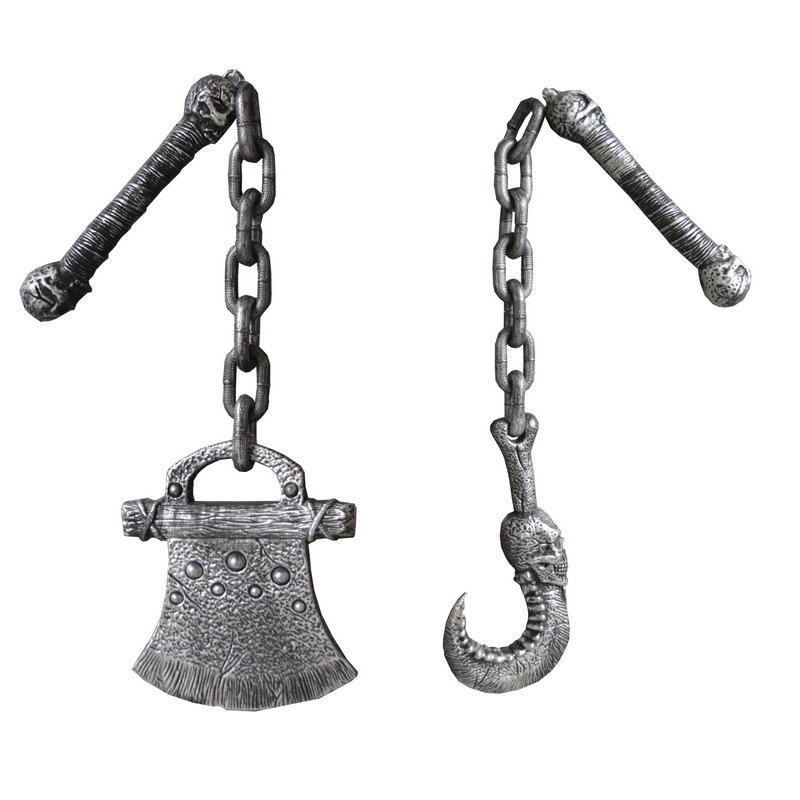 Halloween decoration props party party with stick chain hook simulation chain axe film and television performance equipment