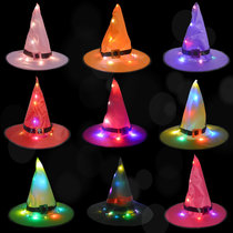 Halloween Witch hat headdress Hair ornament Wizard hat Magician headdress Ghost Festival Luminous Witch hat pendant
