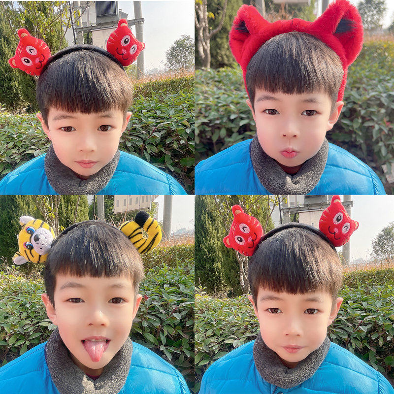 Tiger Years Head Adorned Tiger Ears Hair Stirrup New Year Festival Performance Photo Props Cartoon Super Cute Animal Hair Clip