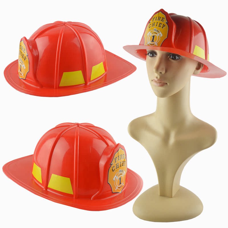 Halloween Prom Party Hat Role game Dress up Adult Red Fireman Hat Fire Hat Helmet