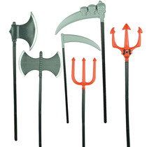 Halloween skull weapon props Ghost Festival weapons and equipment Red three forks demon ghost fork sickle and tomahawk can be assembled