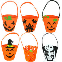 Halloween pumpkin bag Non-woven pumpkin bucket Skull bag Childrens portable pumpkin bag Three-dimensional candy bag decoration