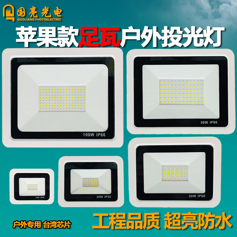 LED projection lamp white housing 10W20W30W50W200W advertising lamp outdoor lighting ultra-lighting