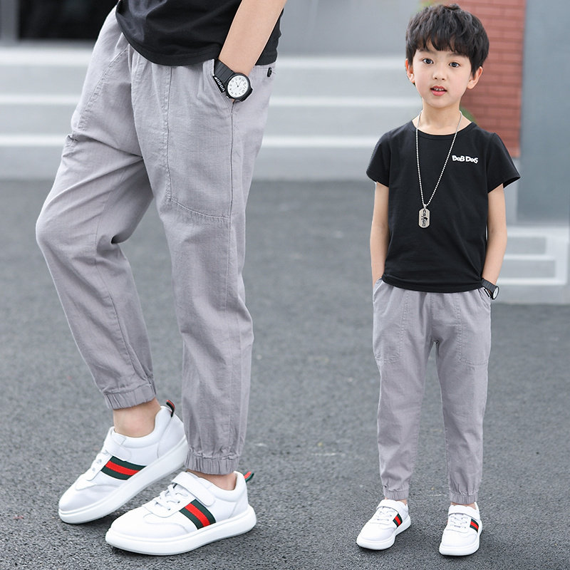 Boy Pants Summer Slim Fit Mosquito Pants 2022 Spring Clothing Children Casual Pants Children Dress Foreign Palate Big Boy Pants Tide