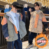 Childrens clothing boys autumn coat Autumn Winter model 2021 new childrens children Winter thick assault clothing boy tide