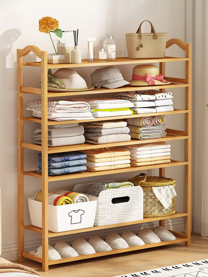 简易室内好看鞋柜家用经济型防尘收纳神器多层架子大容量竹非实木