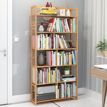 Simple bookshelf floor small bookcase simple modern students with childrens table solid wood living room storage rack
