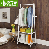 New floor coat rack white solid wood simple modern creative mobile hanger European bedroom drying rack