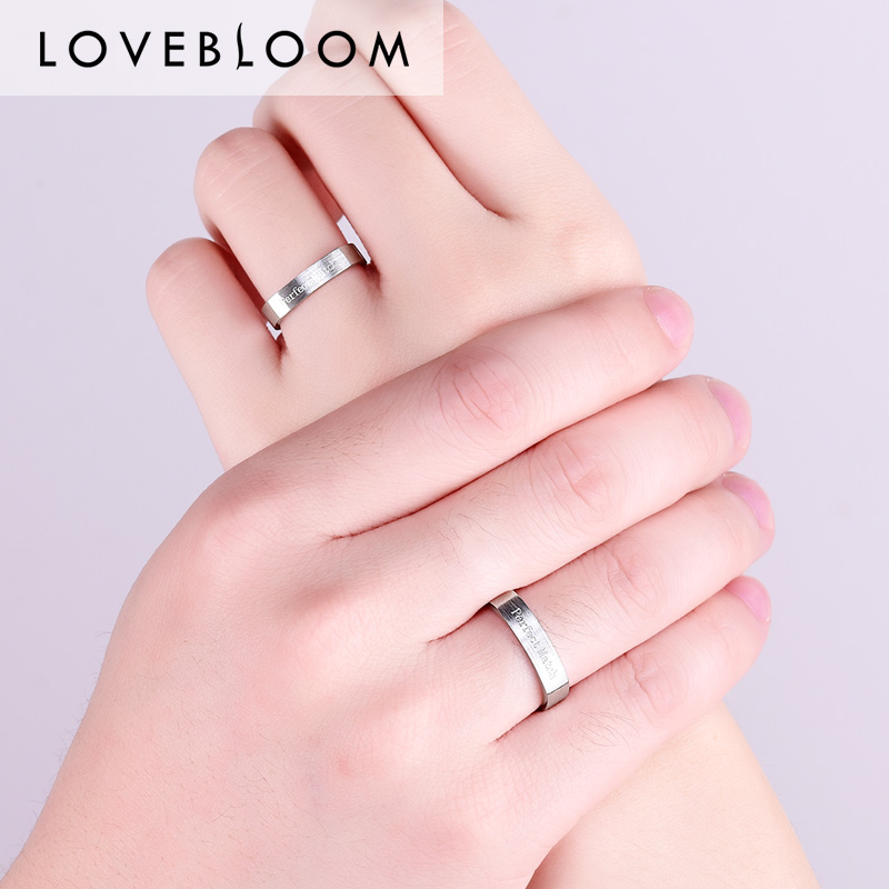 PT950 platinum ring female pure white gold ring male couple to ring PT999 wedding ring minimalist ring