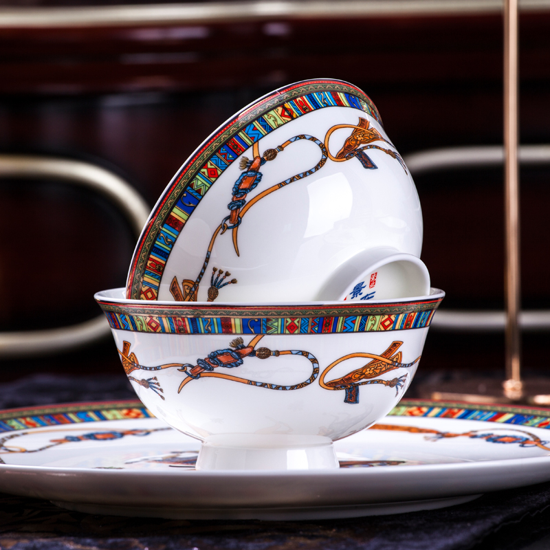 Dishes suit household European high - grade dining utensils jingdezhen ipads porcelain tableware suit Dishes composite ceramic plates