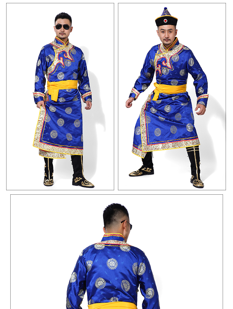 Mông cổ nam Tây Tạng trang phục thiểu số Mông Cổ áo cưới đấu vật quốc gia biểu diễn múa quần áo