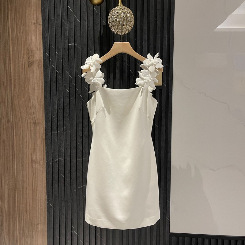 Three-Dimensional Floral Suspender Dress, Elegant Style, Waist-Cinching, Slimming, Sleeveless Dress, High-End Socialite Tank Top Short Skirt