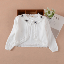 Princess dress shawl childrens small coat outside the air-conditioned room girls spring and summer long-sleeved small waistcoat short knitted cloak
