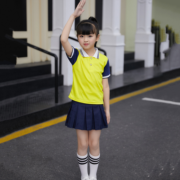 Trường mẫu giáo mới Trang phục sân vườn Mùa hè Học sinh Học sinh Đồng phục Bông Mùa hè Anh Gió Tay áo ngắn Giáo viên Bán buôn - Đồng phục trường học / tùy chỉnh thực hiện thời trang bé trai