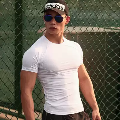 Men's fitness tight-fitting short-sleeved quick-drying stretch sports running T-breathing basketball training fitness private coaching uniform