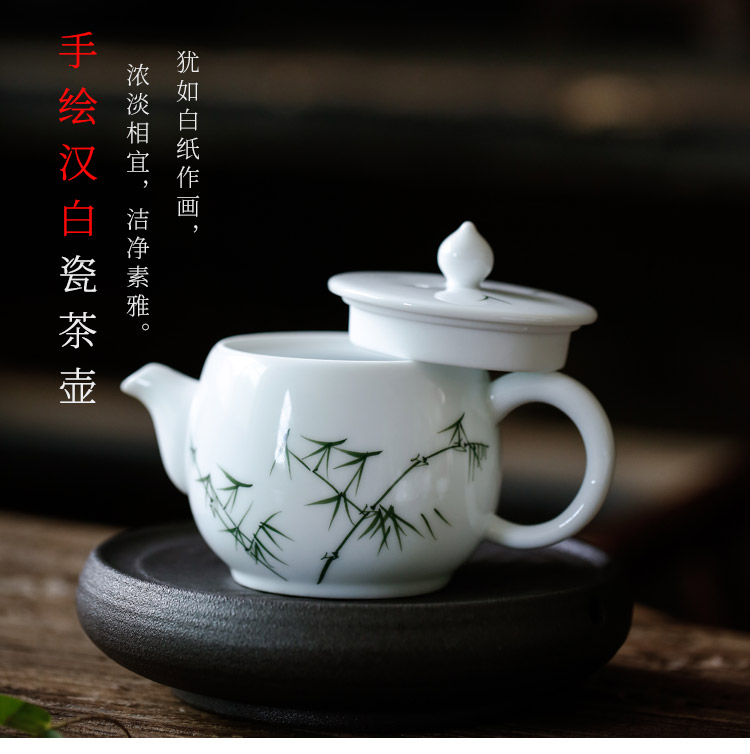 Kate white marble fat white porcelain teapot ceramic ink in the kung fu tea set the teapot item teapot