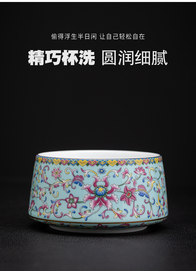 Colored enamel shamrock coppering. As silver, silver cup tea set jingdezhen ceramic kung fu tea tea tea set silver cup