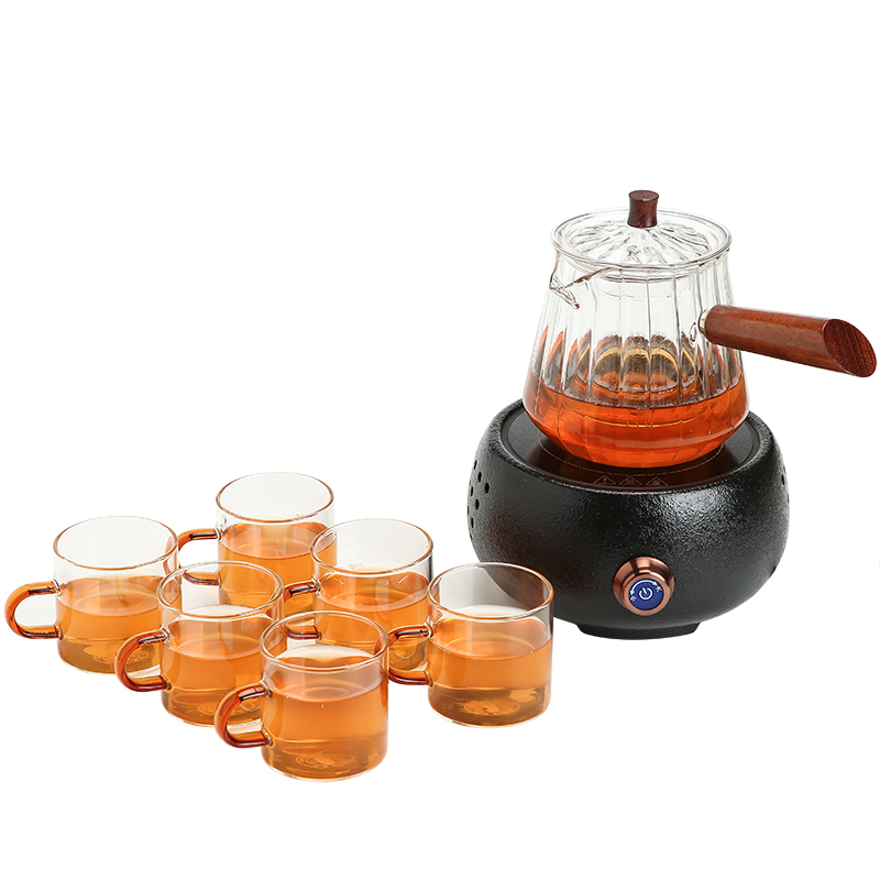 Thickening of the heat - resistant glass tea tea set suit Japanese glass teapot electric TaoLu boiled the teapot tea cup home