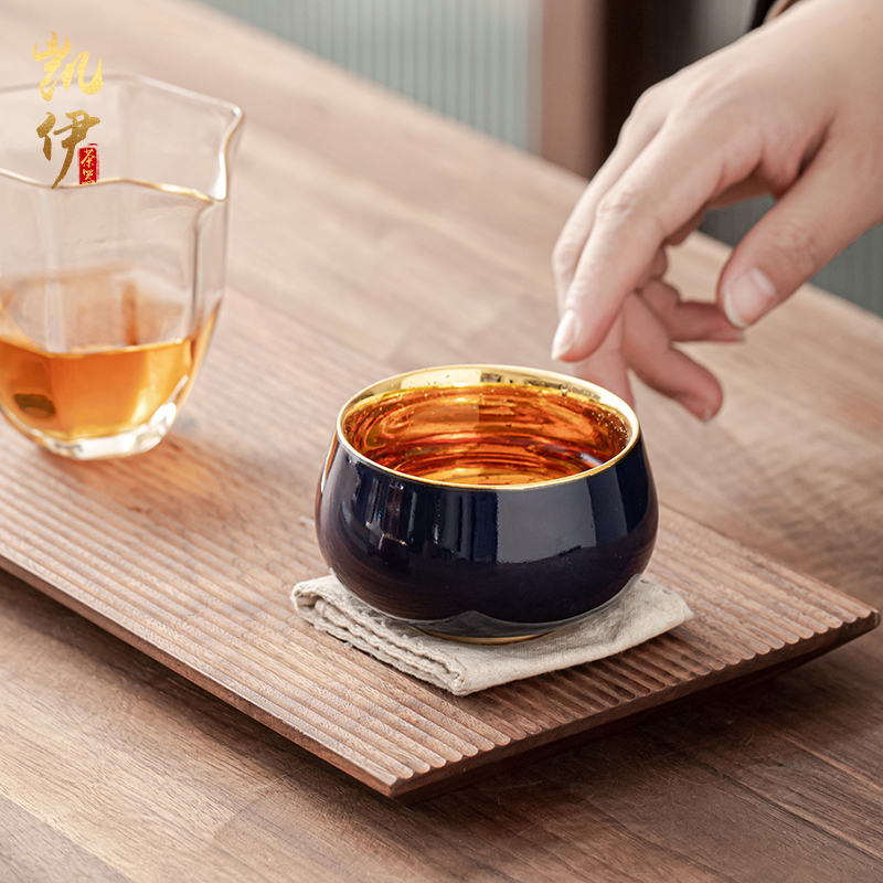 Concept of gold mountain meditation master cup cup kung fu tea cups tire iron ceramic sample tea cup jinzhan cup high - grade tea cup