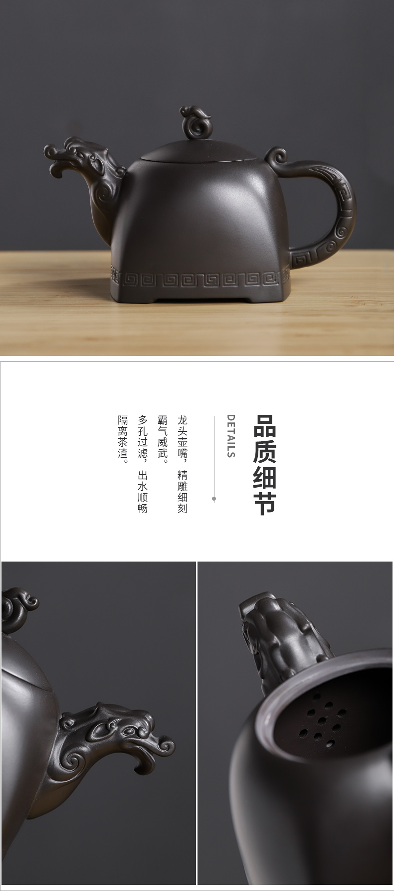 Undressed ore ceramic tea pot - kung fu tea set single pot black clay pot home side xi shi as the teapot hand grasp pot pot