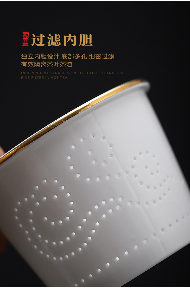 Colored enamel coppering. As silver cup office of jingdezhen ceramic cup silver cup hand grasp cup filter cup keller