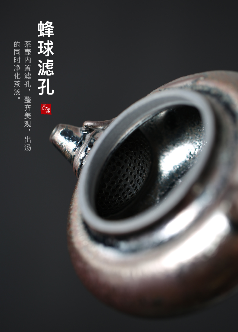 Kate/Zeng Guangxu temmoku up of bamboo pot teapot built manually kung fu tea ceramic teapot